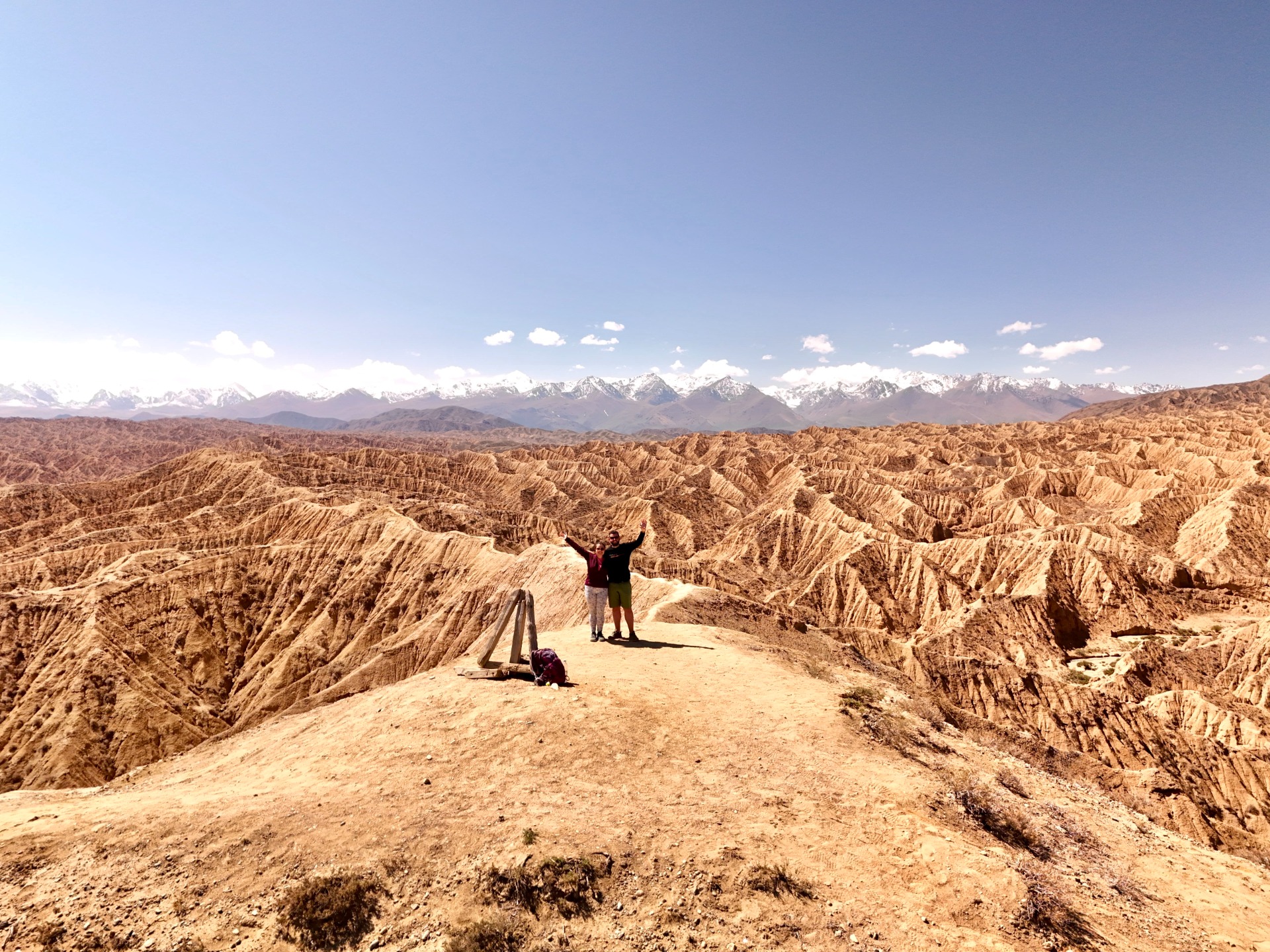 Panoramic view of Lake Issyk-Kul near the village of Ak Say
